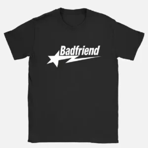 Bad Friend Letter Print Shirt Black White