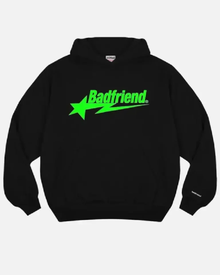 Bad Friend Letter Printed Hoodie Black Green Bad Friend Letter Printed Hoodie Black Green