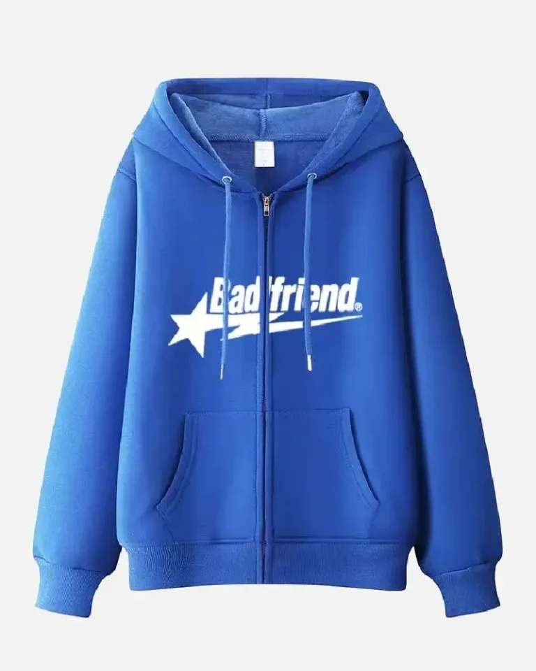 Bad Friend Zip Hoodie Blue Bad Friend Zip Hoodie Blue