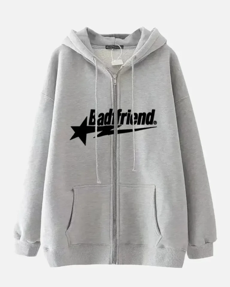 Bad Friend Zip Hoodie Grey Bad Friend Zip Hoodie Grey