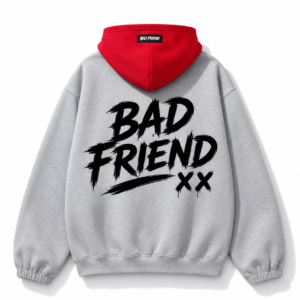 Badfriend Gray & Red Hoodie