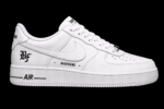 Badfriend BF Court Sneakers Triple White Premium Leather Shoes on Feet